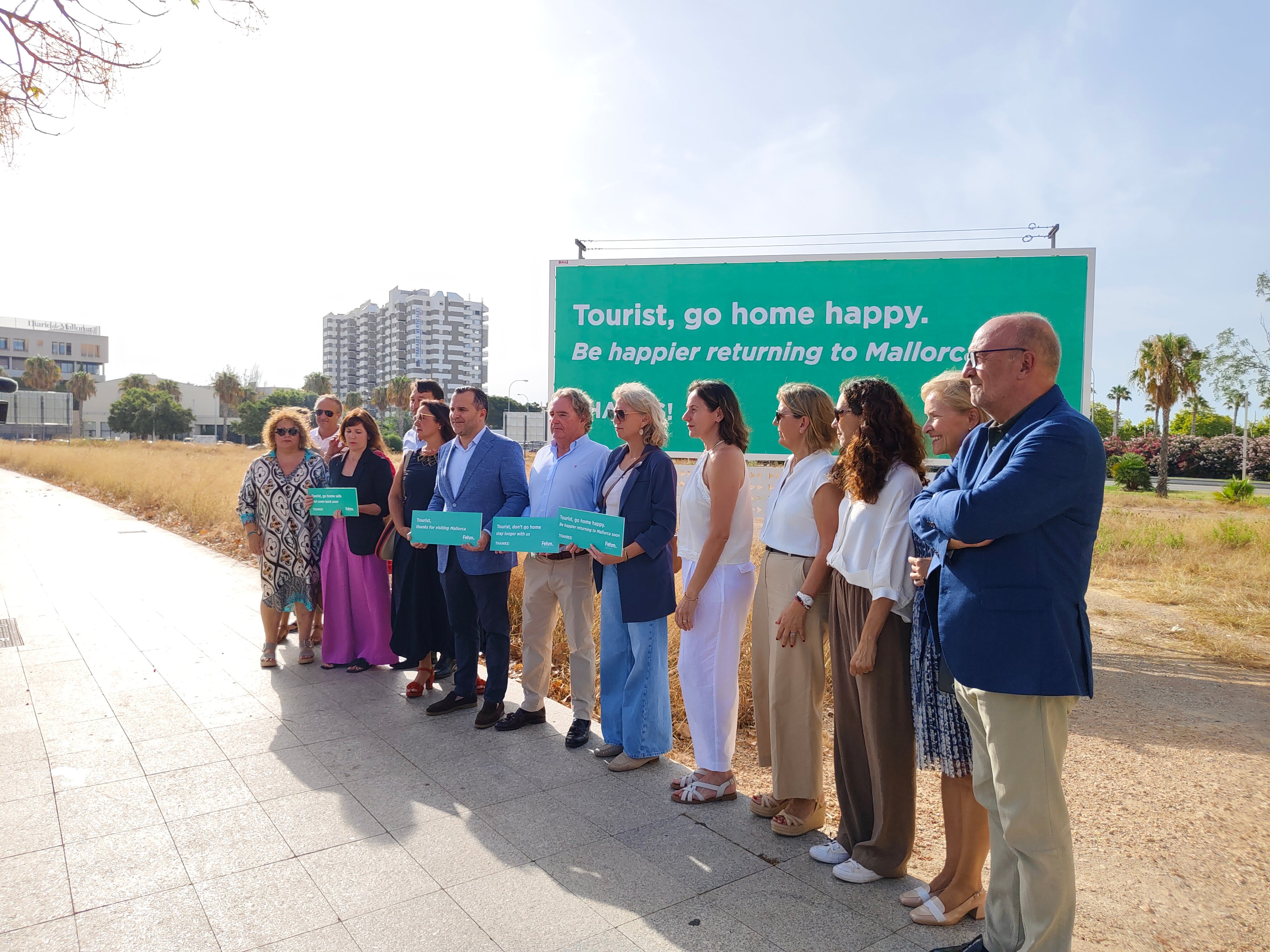 This group encourages other people to use posters to show that they welcome tourists