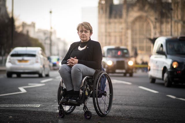 <p>Baroness Tanni Grey-Thompson outside the Houses of Parliament</p>