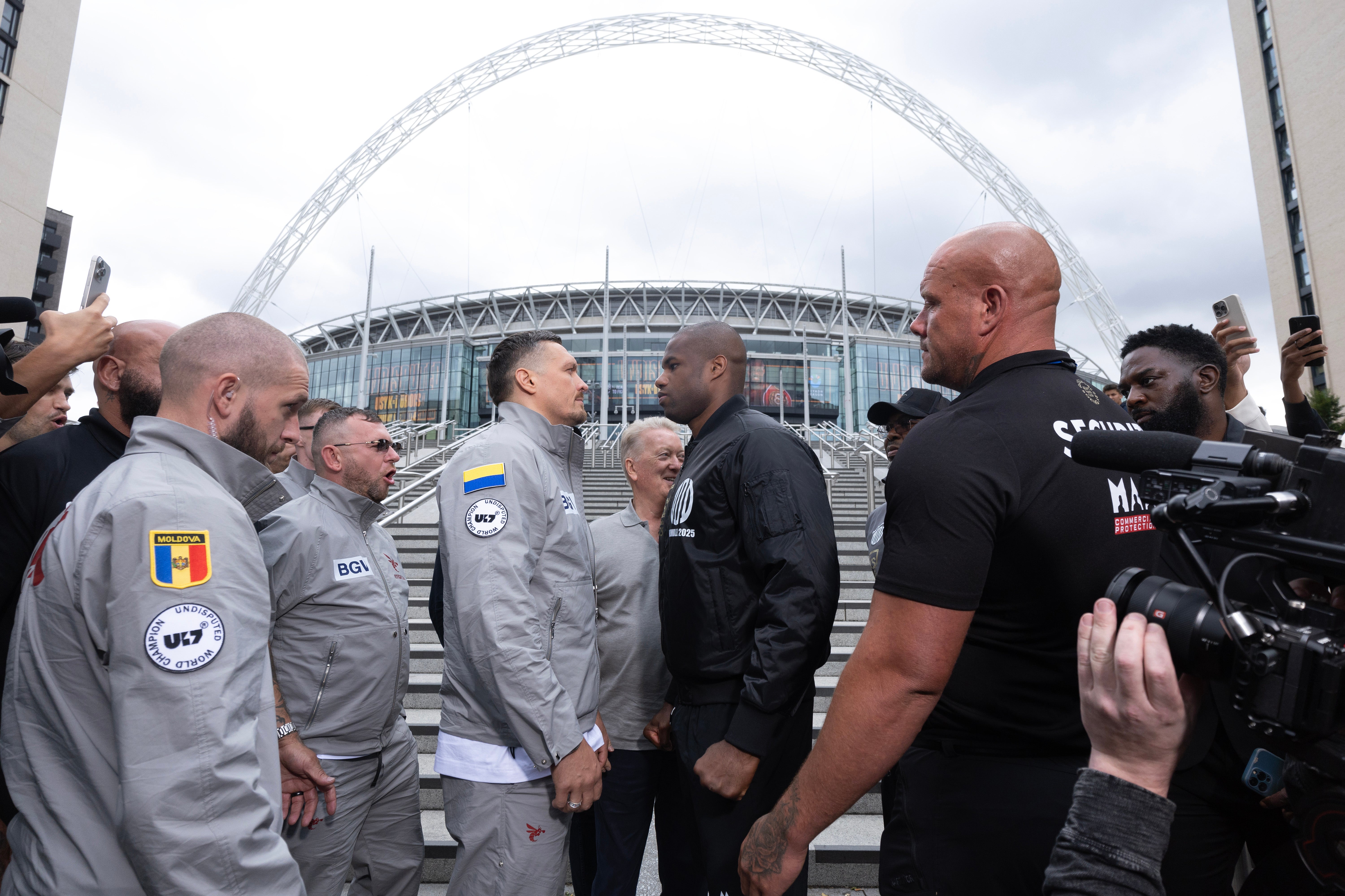 Usyk and Dubois facing off at Wembley, days before their rematch