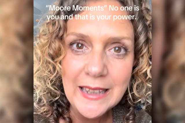 <p>Hannah Ingram-Moore, 54, has begun sharing motivational quotes under the title ‘Moore moments’ on TikTok</p>