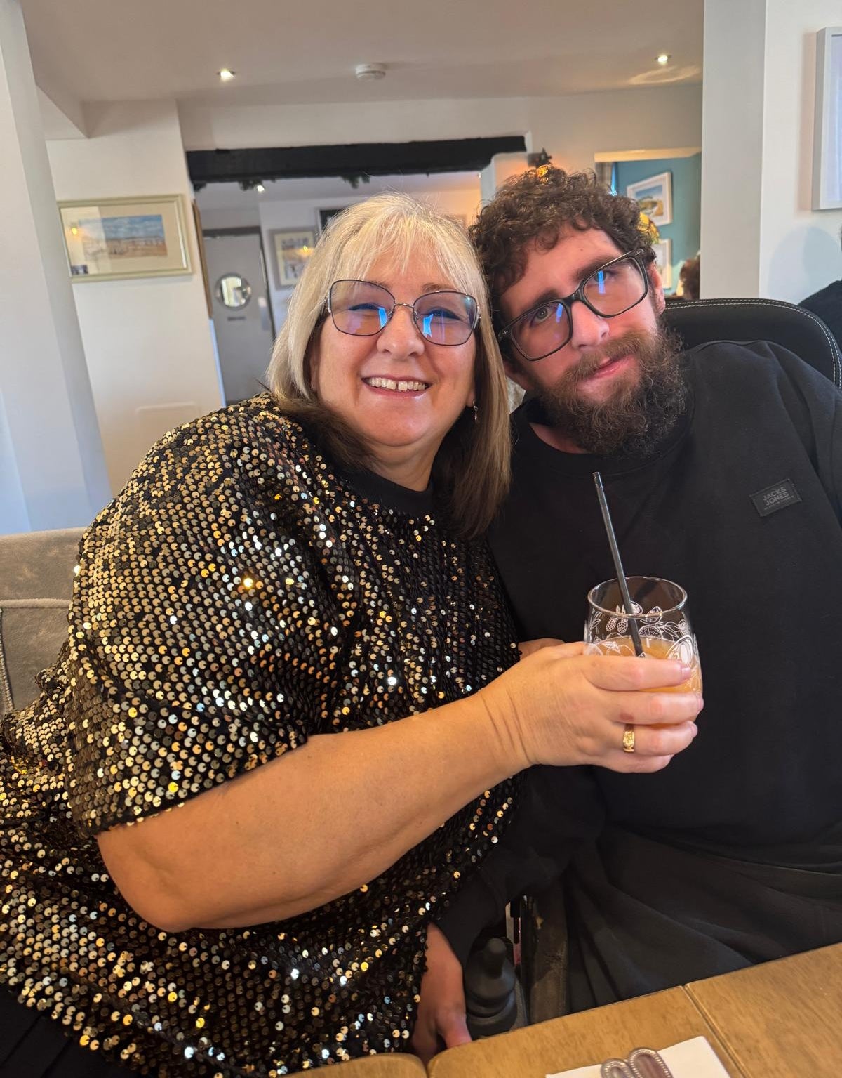 Timothy Bingham with his mother, Kate