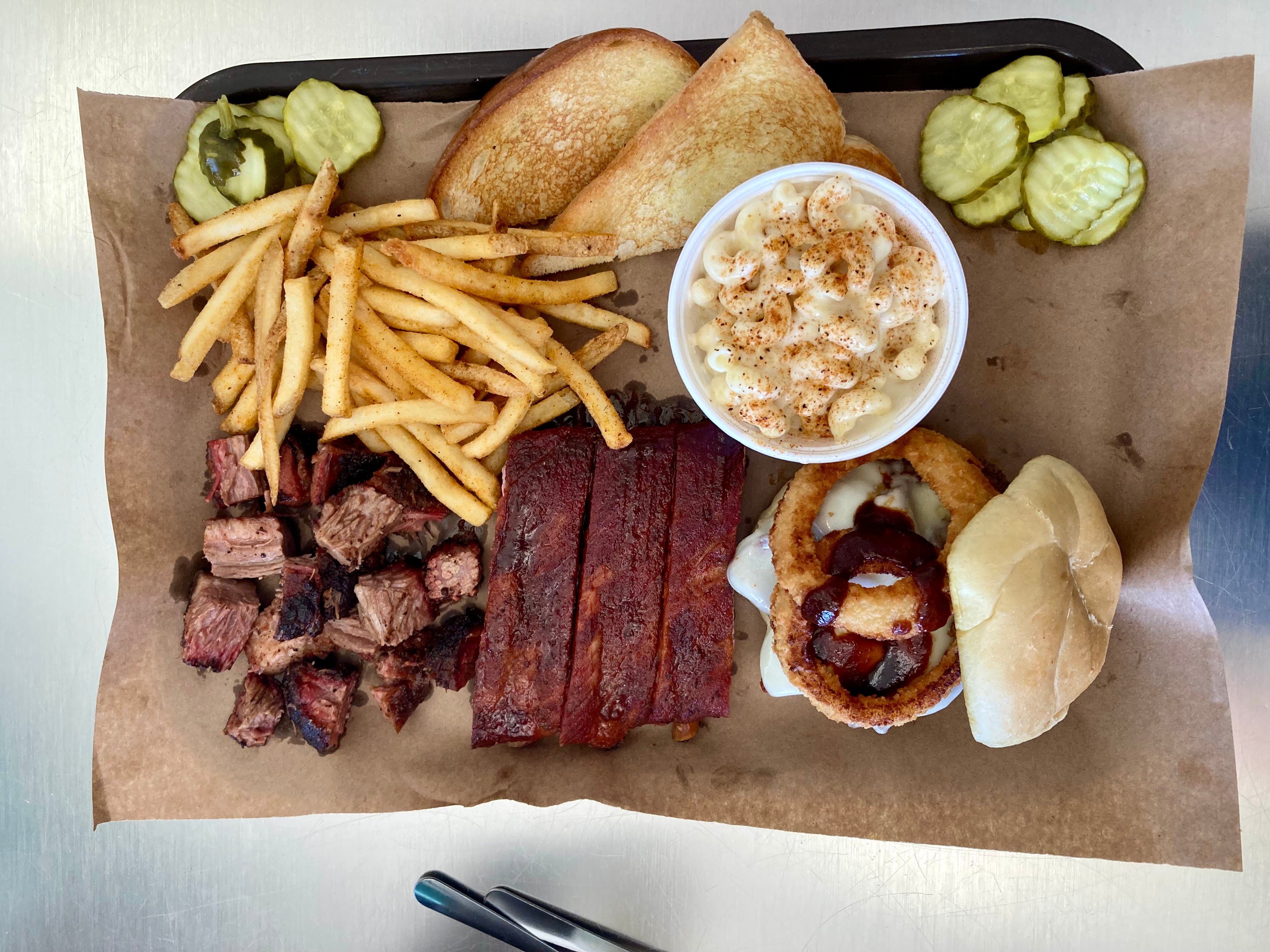 The BBQ platter at Joe’s Kansas City, one of the most celebrated restaurants in the city