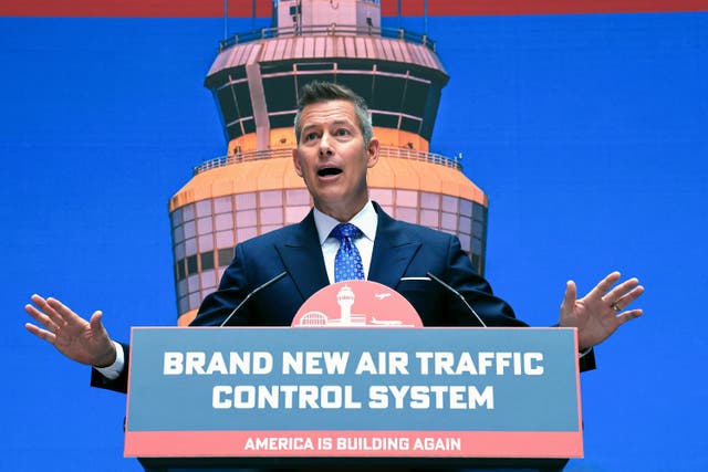 <p>Secretary of Transportation Sean Duffy speaks at an event unveiling a new U.S. air traffic control system at the Department of Transportation. Experts are warning about the FAA’s plan to hire more air traffic controllers.</p>