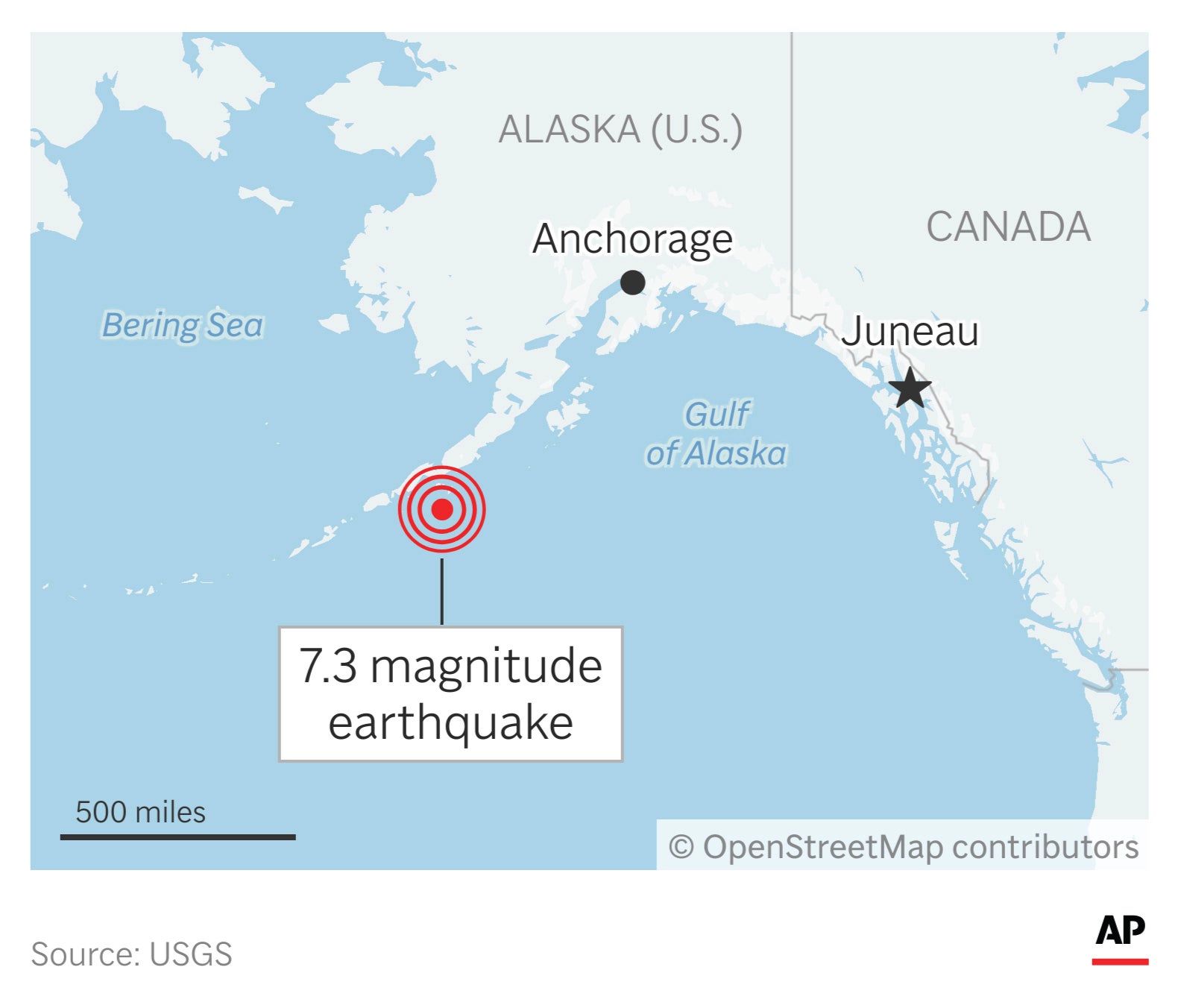 A strong earthquake Wednesday off the Alaska coast triggered a tsunami warning.