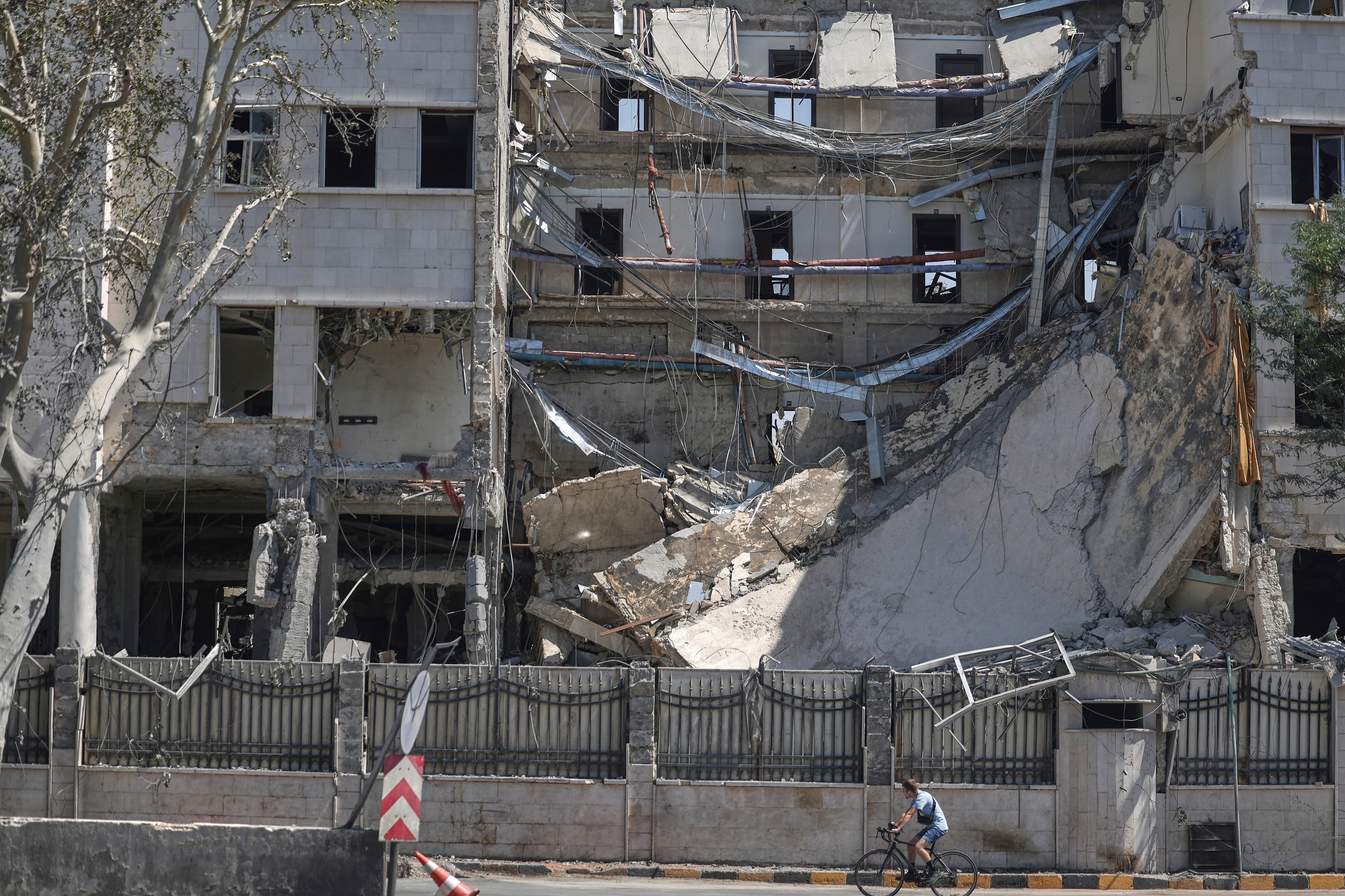 The Syrian Defence Ministry building in Damascus was heavily damaged by Israeli airstrikes