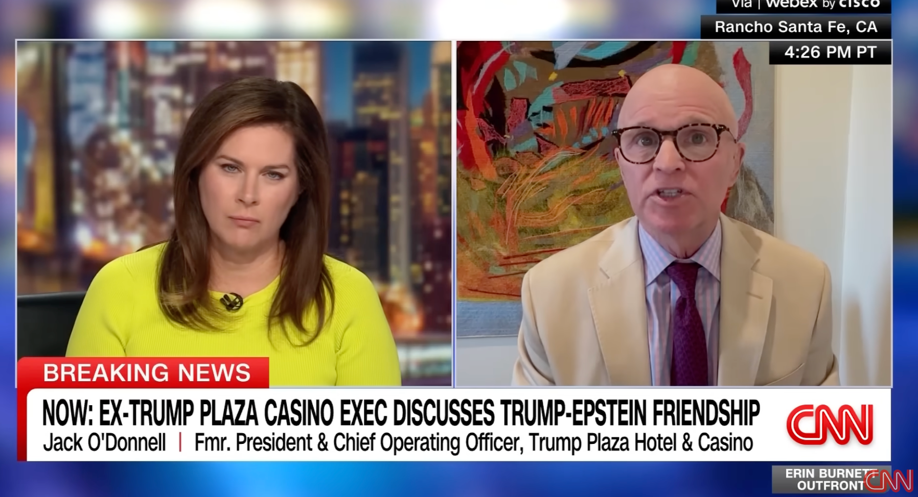 Jack O’Donnell, who was president of the Atlantic City Trump Plaza Hotel and Casino for four years from 1987, told CNN that President Donald Trump ‘frequently’ visited the New Jersey resort with Jeffrey Epstein.