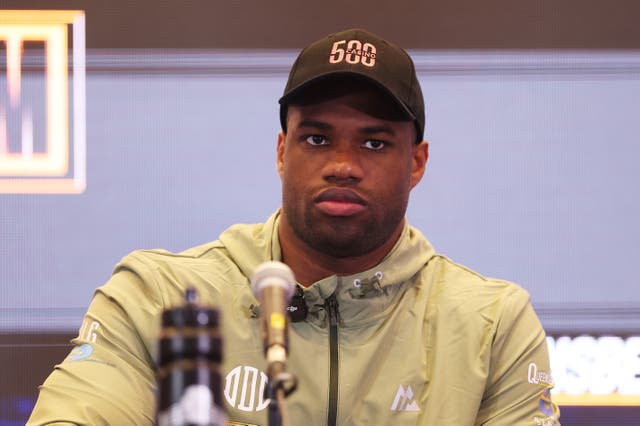 <p>Daniel Dubois before his last fight, a second loss to Oleksandr Usyk</p>