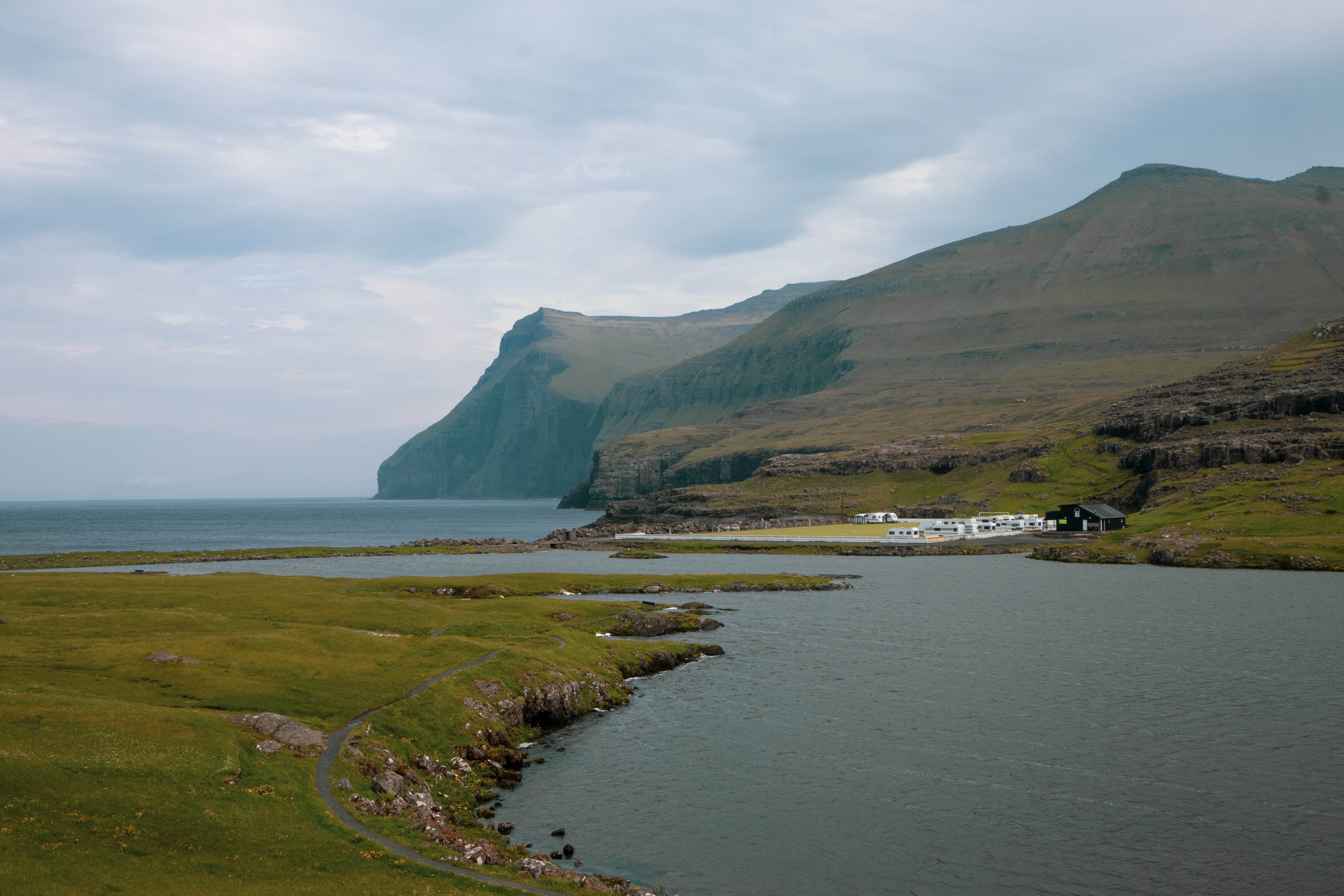 The famous football pitch in Eidi, Faroe Islands
