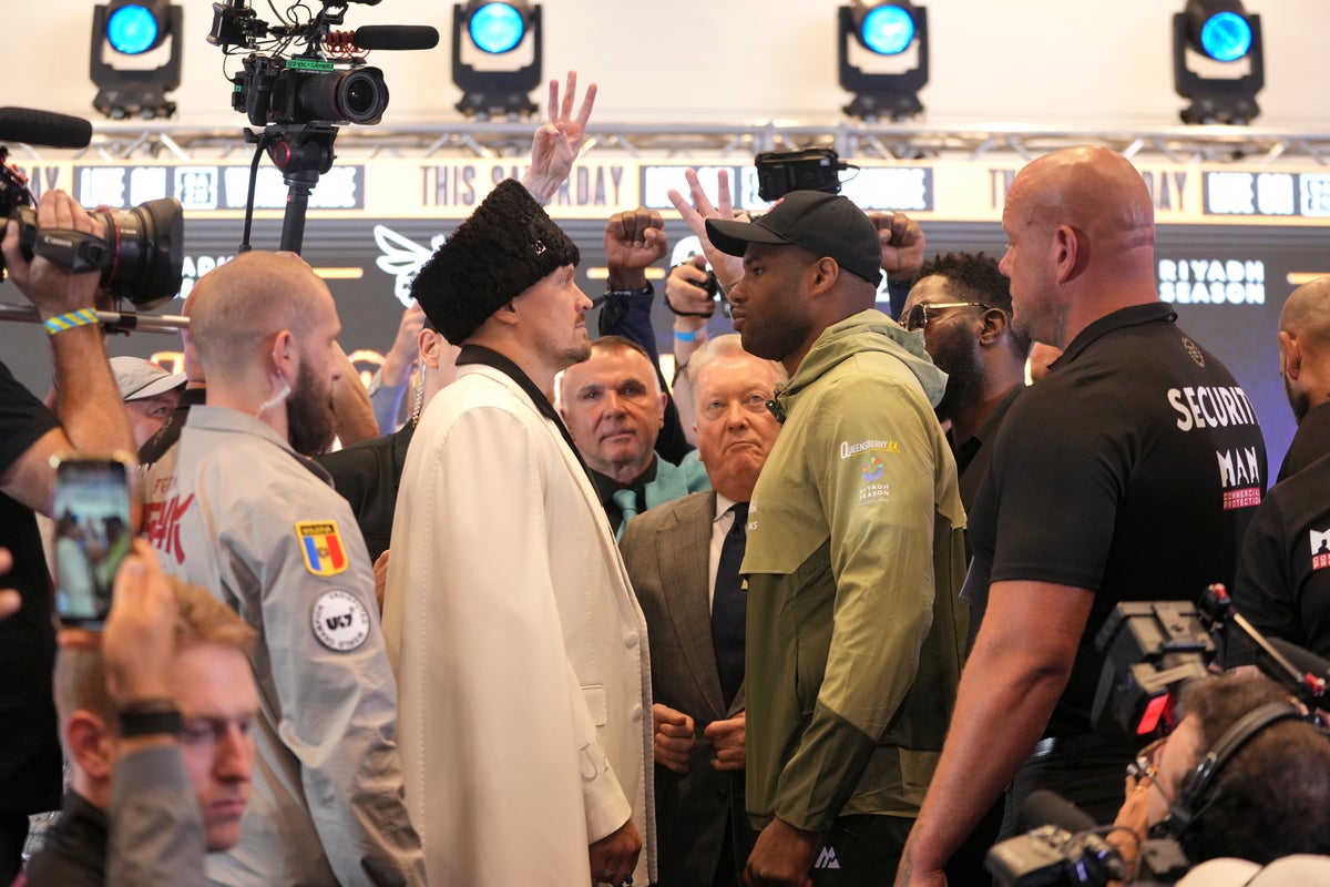 Usyk vs Dubois 2 weigh-in live: Heavyweight rivals tip scales ahead of Wembley rematch