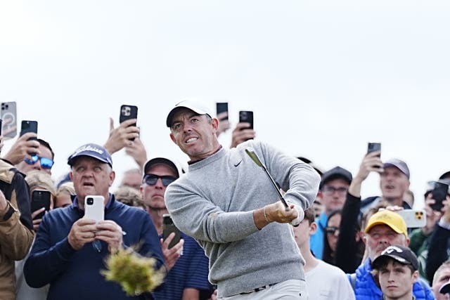 Rory McIlroy was cheered on by the home fans at Royal Portrush (Peter Byrne/PA).