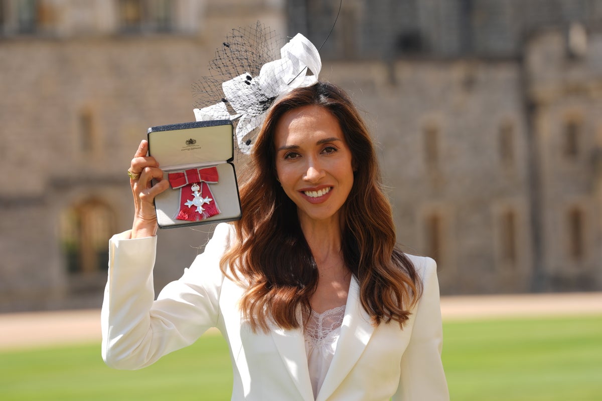 Myleene Klass receives MBE for campaigning work on miscarriages 