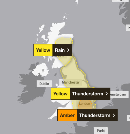Weather warnings in place on Saturday