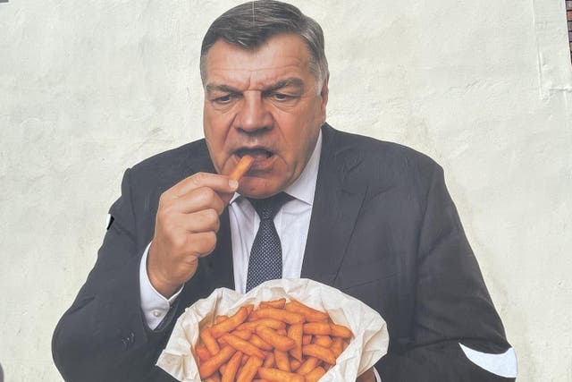 A mural of Sam Allardyce which has appeared in Dudley town centre (Matthew Cooper/PA)