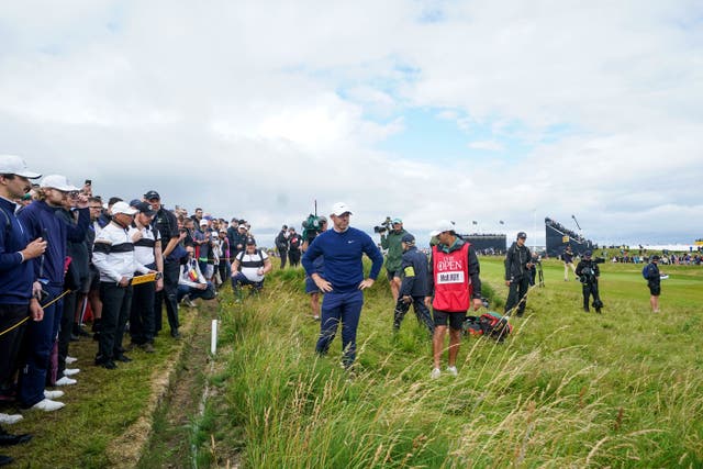 Rory McIlroy had a mixed front nine in his second round of The Open (Peter Byrne/PA)