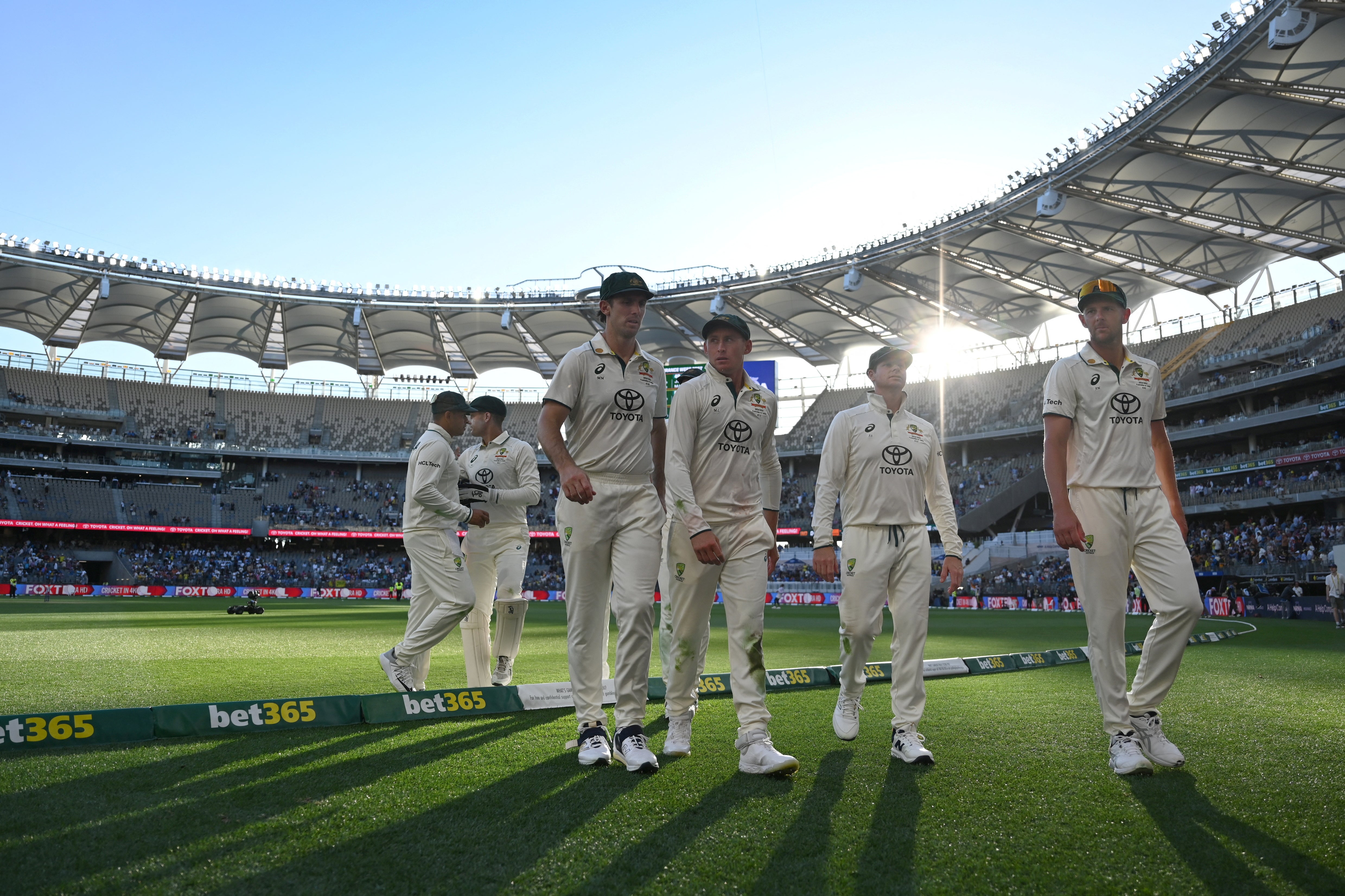 The Perth Stadium hosts the first test match of this winter's Ashes tour down under