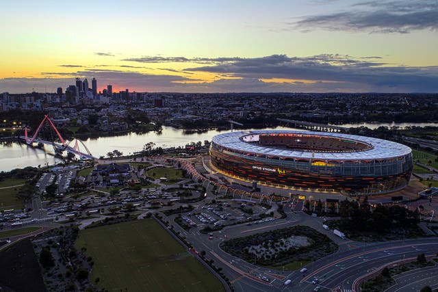 <p>The Perth Stadium is a multi-purpose venue built next to the Swan River and will host an Ashes test for the first time this year</p>