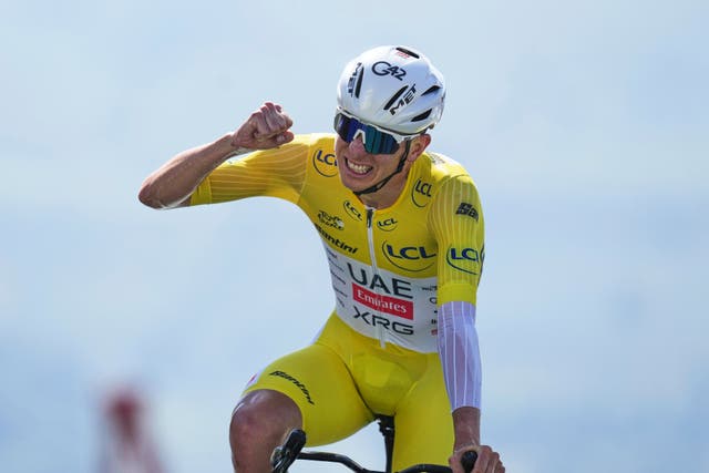 <p>Tadej Pogacar is powering towards a fourth Tour de France title</p>