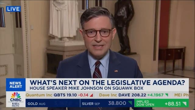 <p>Mike Johnson claims Trump's approval rating is at 90%</p>