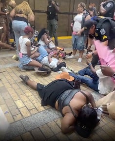 Beyoncé fans were seen on the ground of the Vine City Station