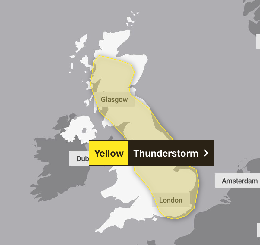Monday's weather warnings