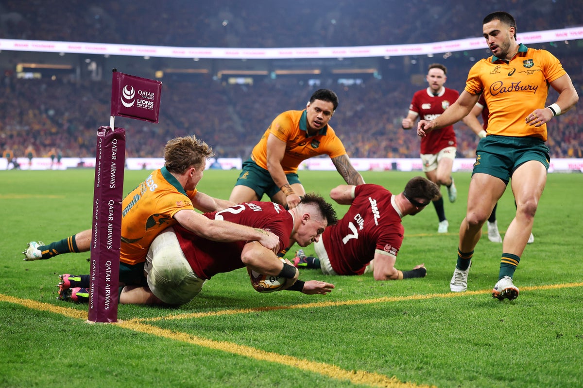 Australia v Lions live: Latest score as Wallabies try sets up tense finale to first Test in Brisbane