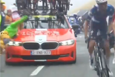 Ineos apologise after hitting spectator with support car during Tour de France