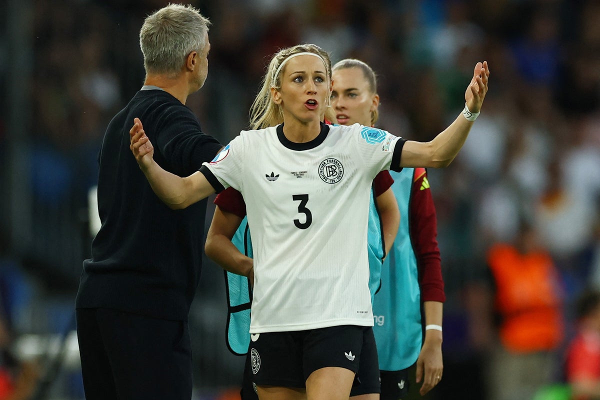 France v Germany live: Latest score as Kathrin Hendrich sent off for pulling opponent’s hair