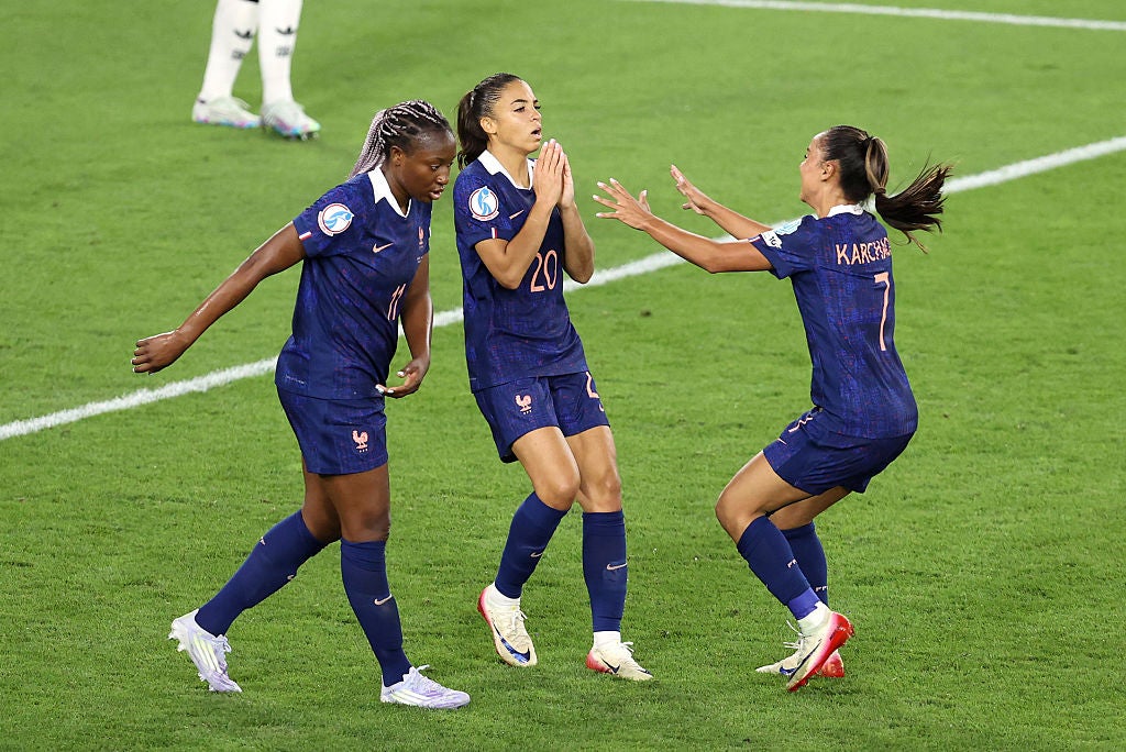 Delphine Cascarino’s flick was one of two France goals disallowed for offside