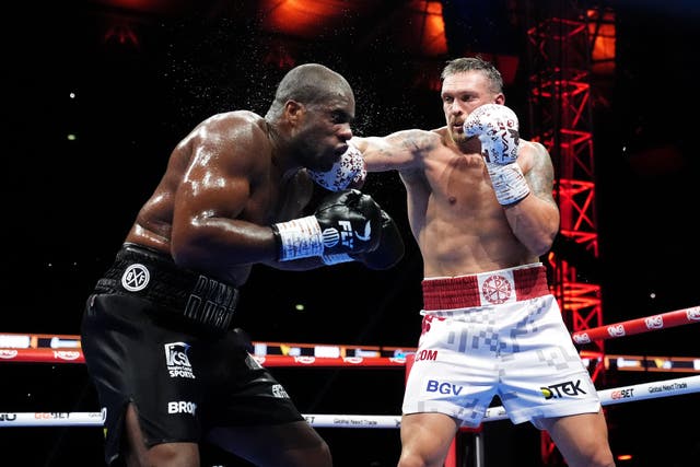 <p>Daniel Dubois was beaten by Oleksandr Usyk (Bradley Collyer/PA)</p>