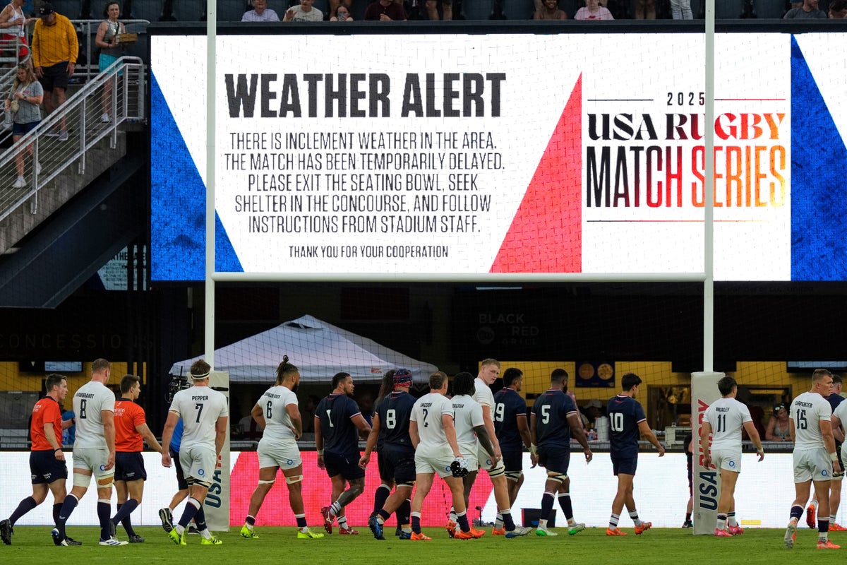 England’s clash with USA halted due to lightning fears