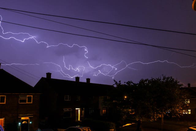 The Met Office said some areas could see lightning strikes and hail (Alamy/PA)