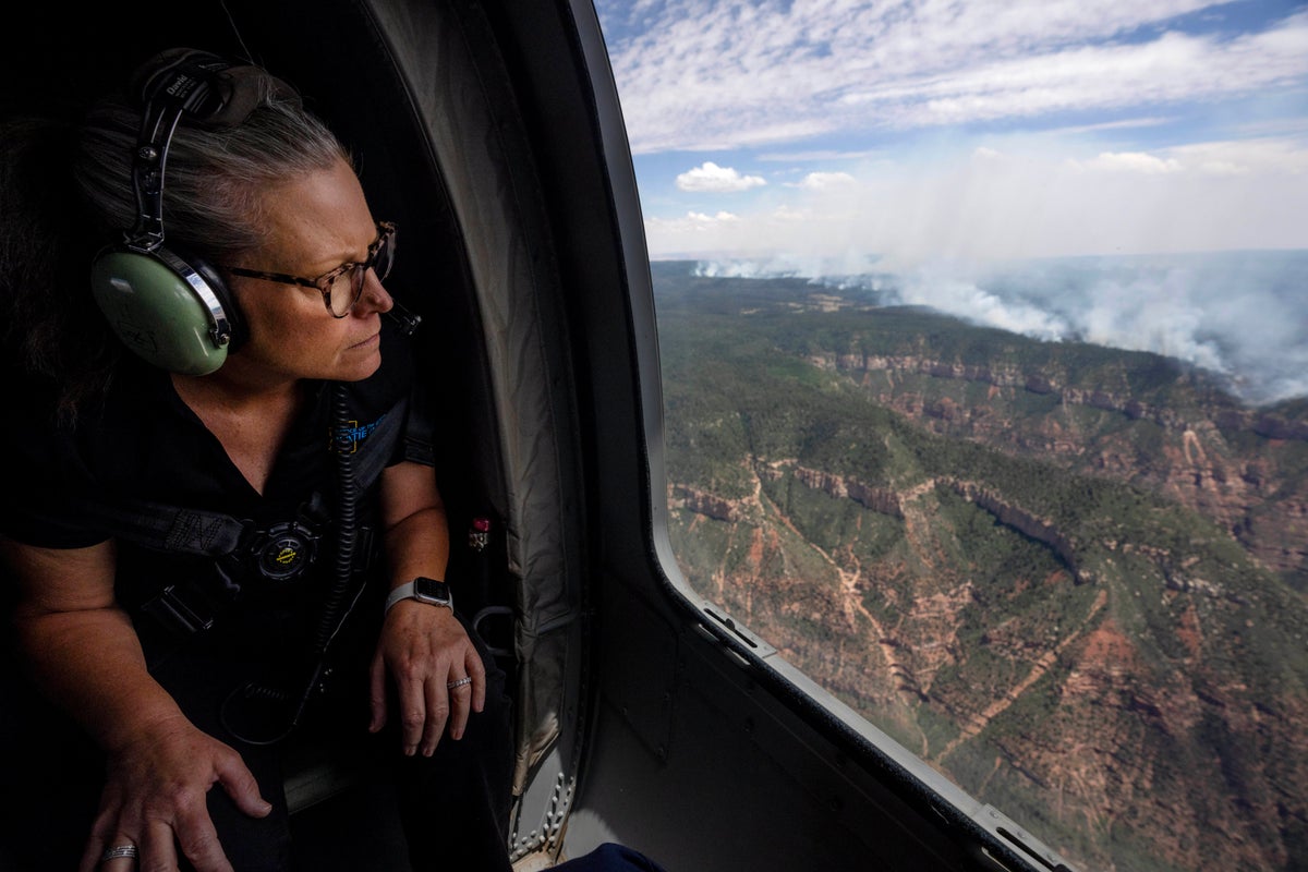 Arizona governor tours wildfire destruction along Grand Canyon's North Rim