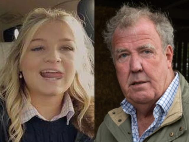 <p>Harriet Cowan and Jeremy Clarkson on ‘Clarkson’s Farm’</p>