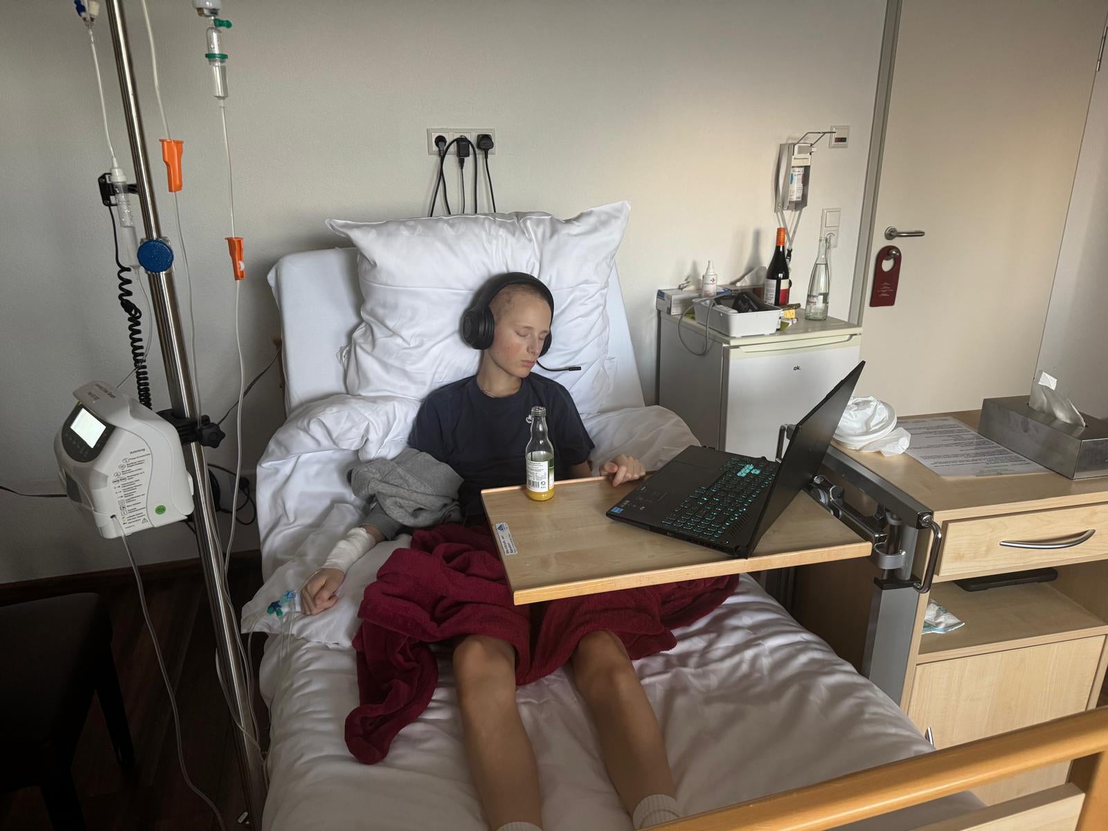 Jamie has been staying at a medical clinic in Germany for the last six weeks to treat his rare soft tissue cancer
