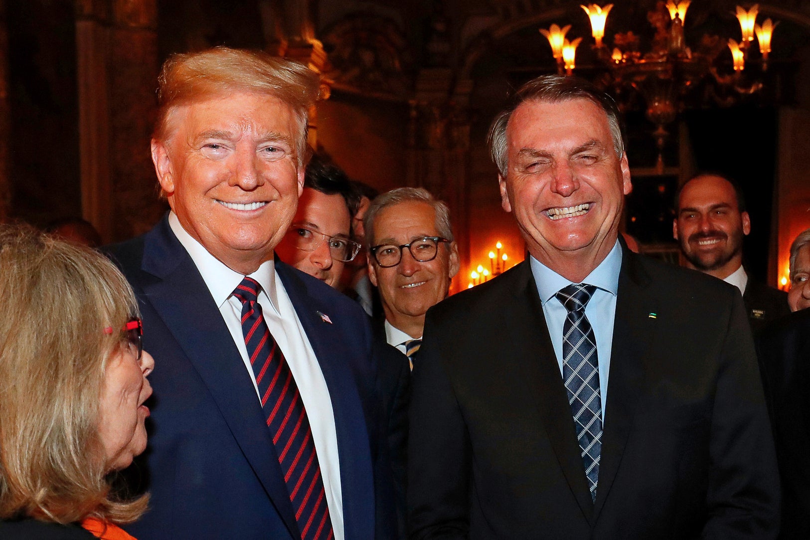 Trump has benen at odds with the Brazilian government over its investigation into his political ally, former Brazil President Jair Bolsonaro, shown here