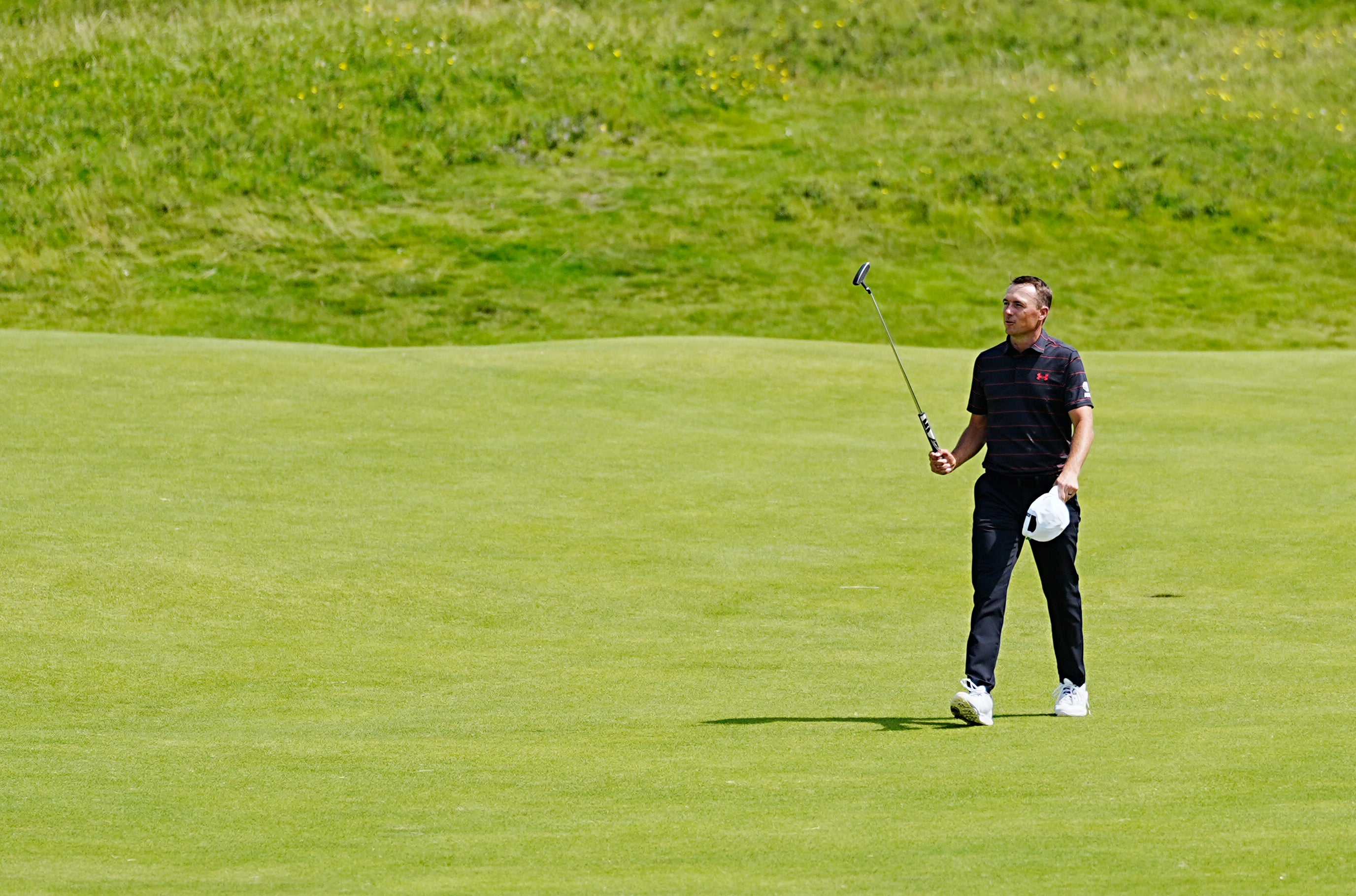 USA's Jordan Spieth walks on to the 18th green during day four of The 153rd Open Championship