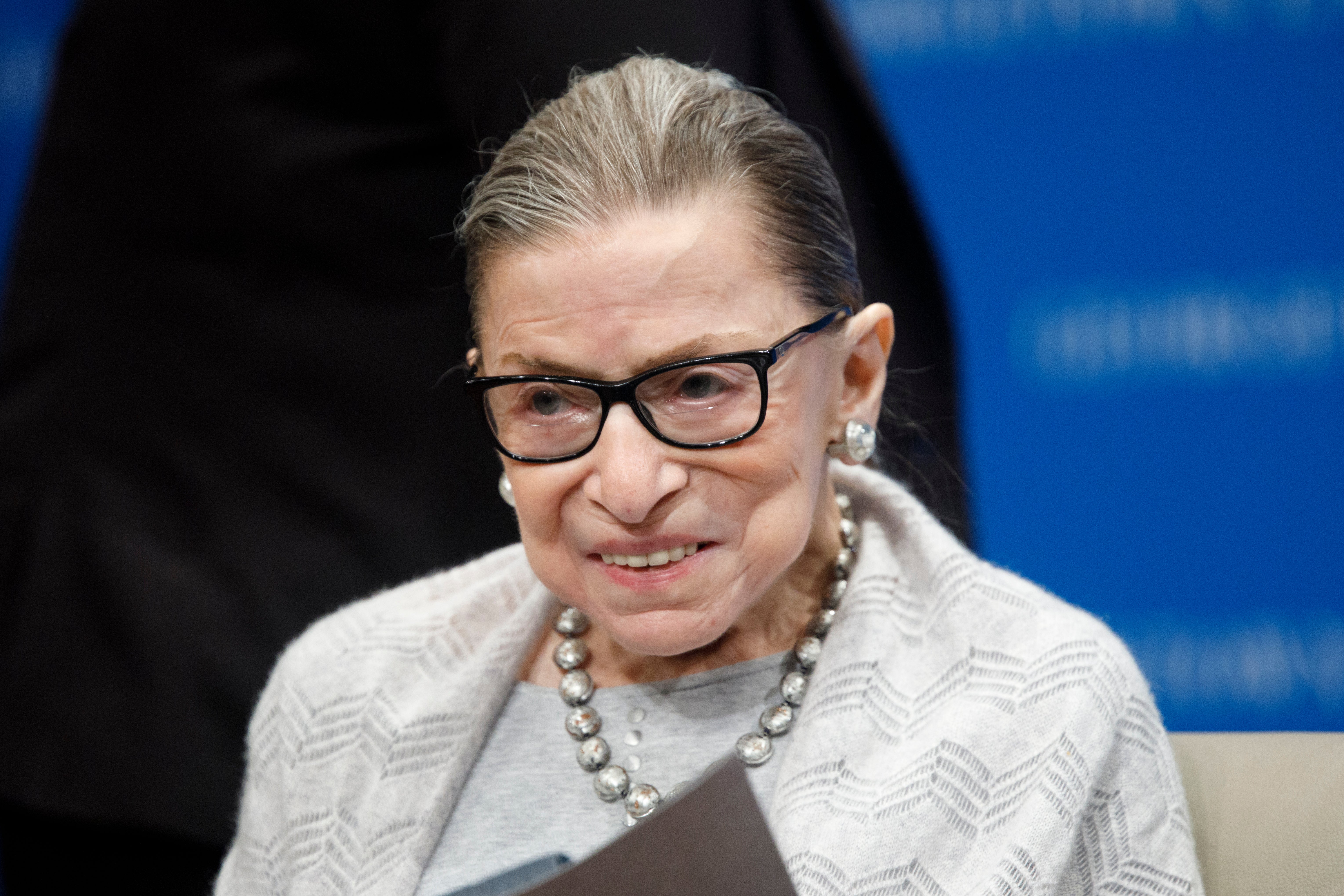 Supreme Court Justice Ruth Bader Ginsburg delivers remarks at the Georgetown Law Center on September 12, 2019, in Washington, DC