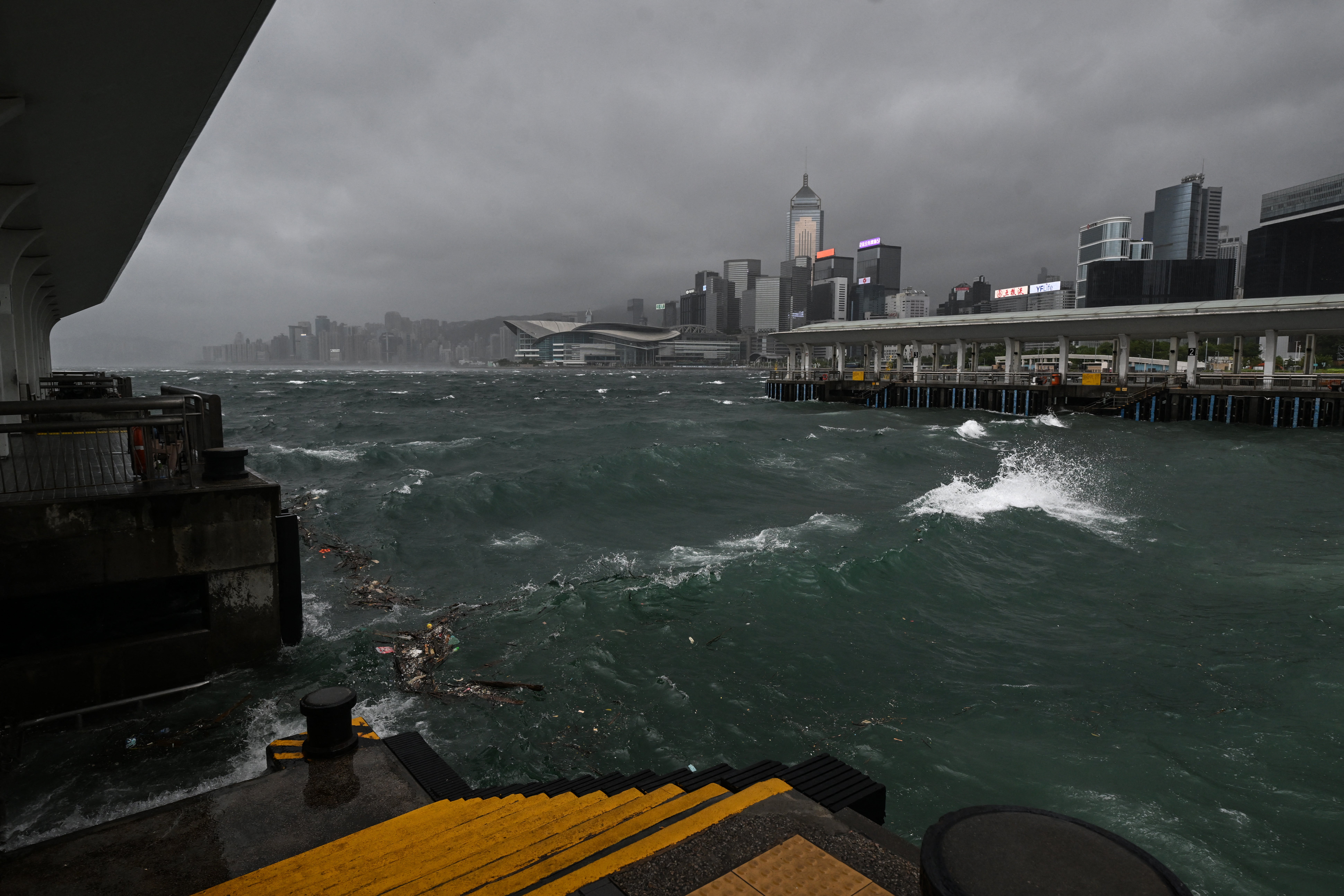 Dark clouds gather as typhoon Wipha moves towards Hong Kong
