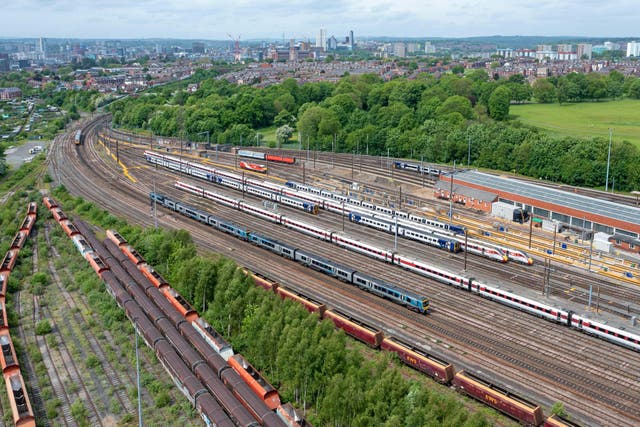 Manufacturers want to see the original plan for a high-speed rail line reaching Leeds and Manchester to be resurrected and connections across the north to be improved (Alamy/PA)