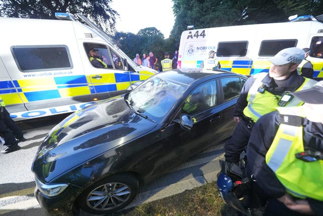 There have been a number of demonstrations outside the hotel, believed to be housing asylum seekers (Yui Mok/PA)