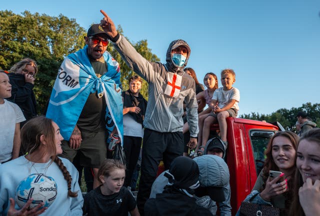 <p>Demonstrators have gathered outside the Bell Hotel on several occasions in the last 10 days </p>