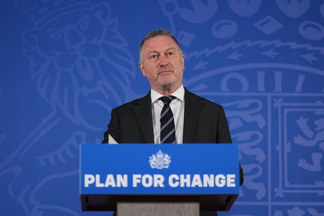 Environment Secretary Steve Reed gives a speech at Kingfisher Wharf, London, following the publication of the Independent Water Commission report (Aaron Chown/PA)