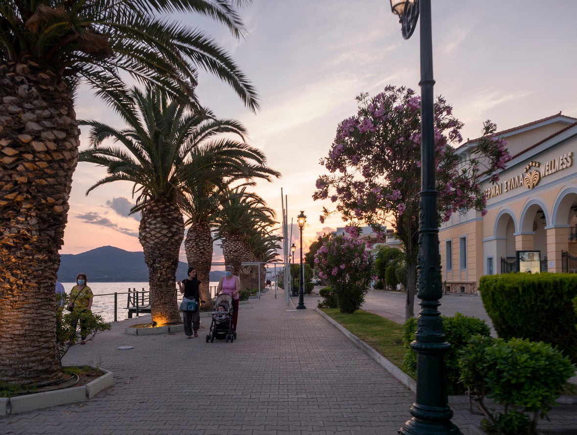 Thermae Sylla Spa and Wellness Hotel sits overlooking the North Euboean Gulf in Evia, Greece