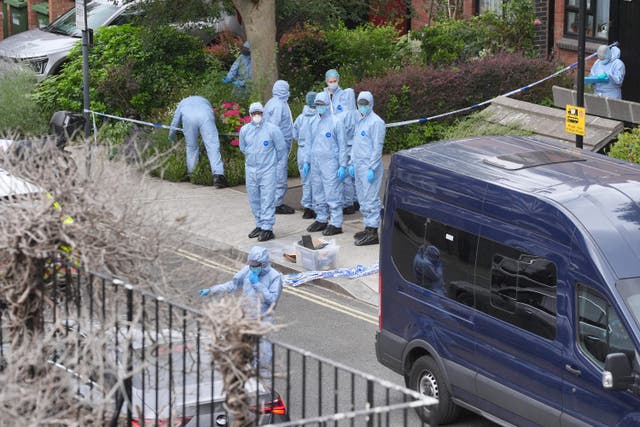 Forensic officers attended an address in Shepherd’s Bush following the discovery in Bristol (Jonathan Brady/PA)
