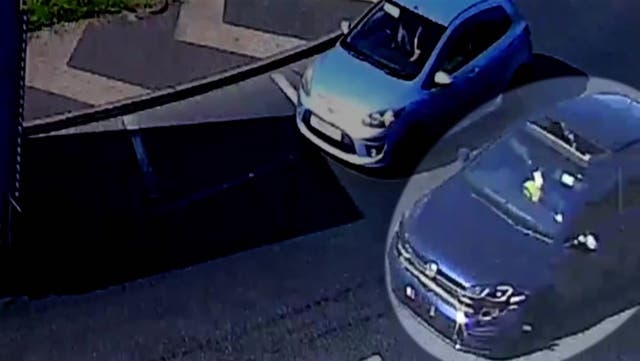 <p>CCTV shows Cain Byrne inhaling nitrous oxide while driving before fatal crash </p>