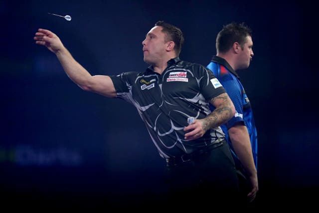 Gerwyn Price was involved in a heated exchange with Daryl Gurney (John Walton/PA)
