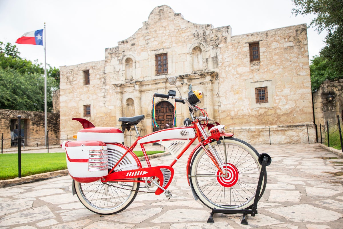 Pee-wee's bike is at the Alamo, but not where you think
