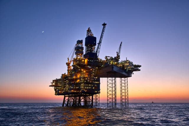 <p>An oil rig in The North SEa</p>