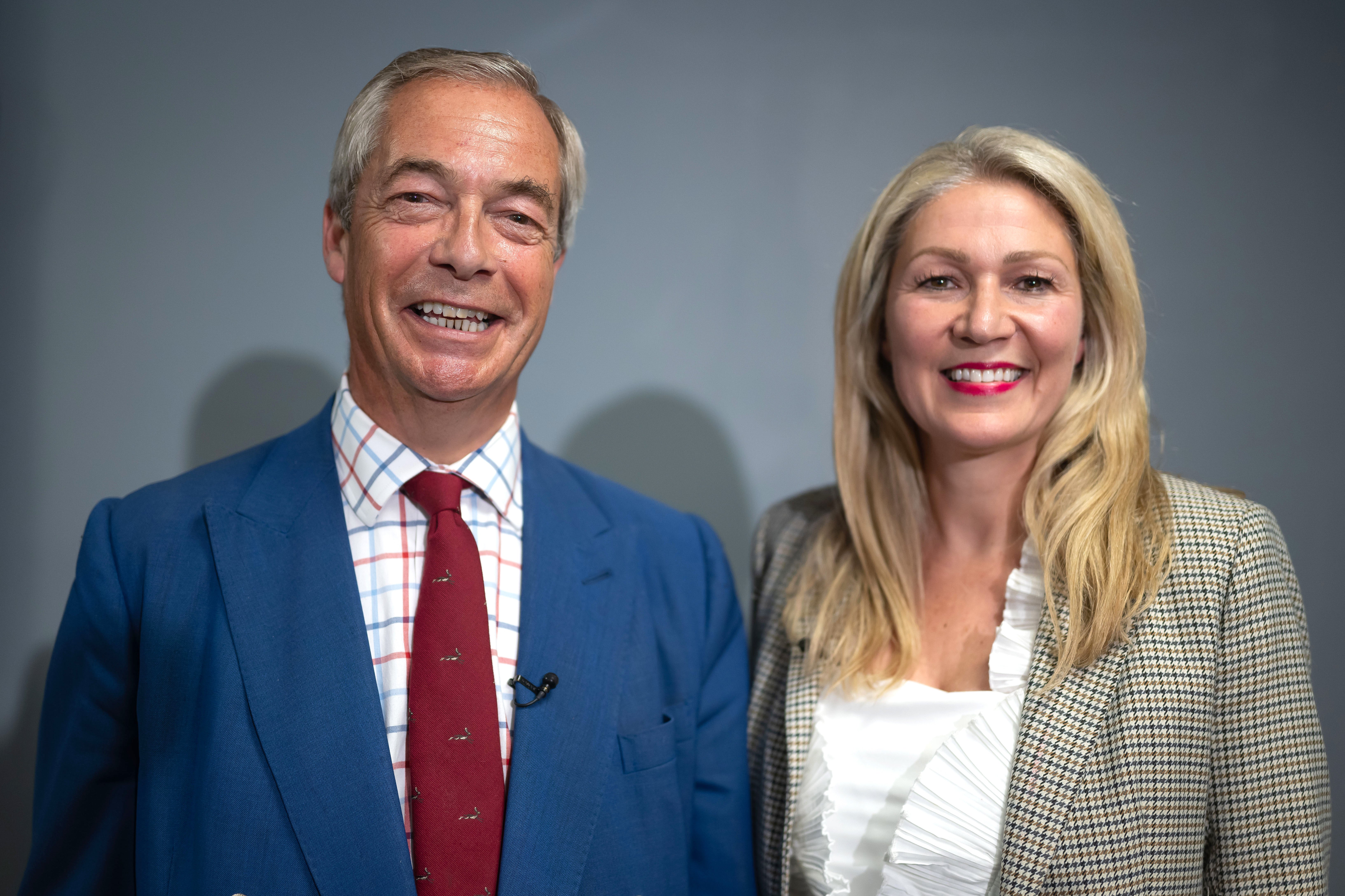 Nigel Farage and former Sneedd Conservative Member, Laura Anne Jones, at the Royal Welsh Agriculture Exhibition
