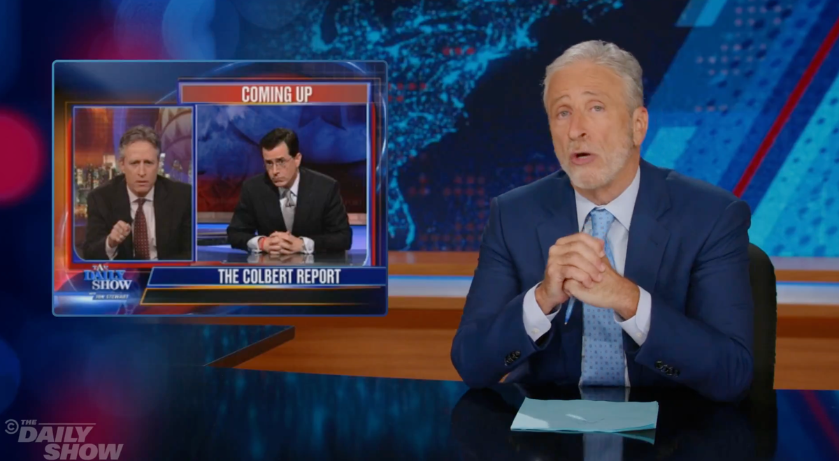 Jon Stewart says 'this is not the moment to give in' during passionate  defence of Stephen Colbert | The Independent